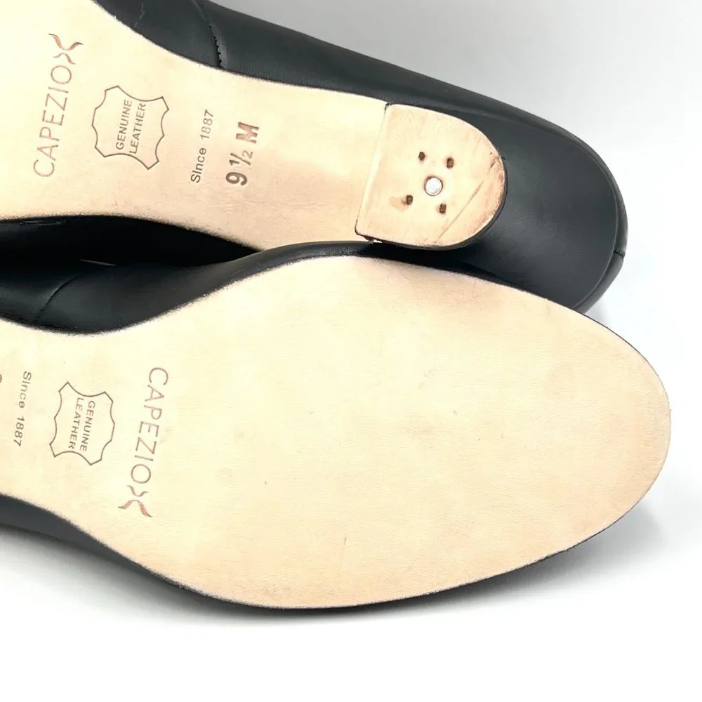 Capezio 653 Womens Size 9.5 Manhattan Character‎ Black Leather Dance Shoes Heels